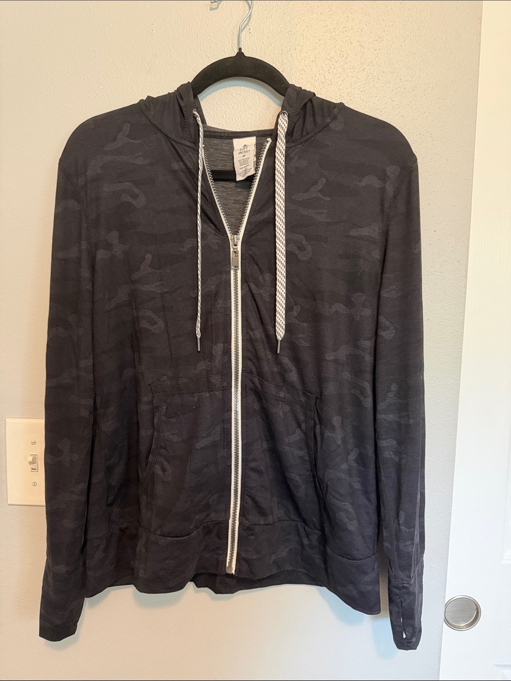 Makers Market Dark Gray Camouflage Zip-Up Hoodie